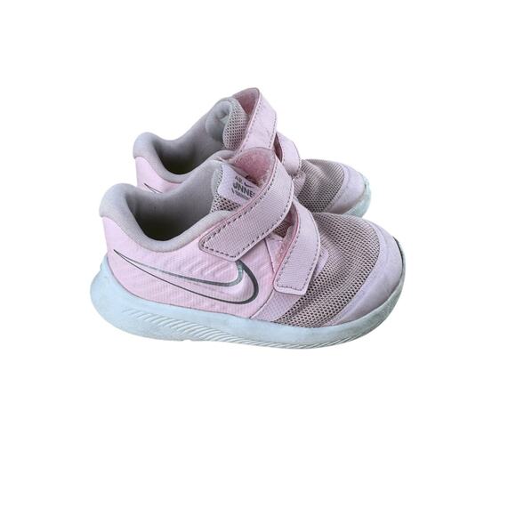 Nike Little Kids Toddler Girls Pink White Star Runner 2 Sneaker Size 6C - Picture 3 of 5